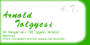 arnold tolgyesi business card